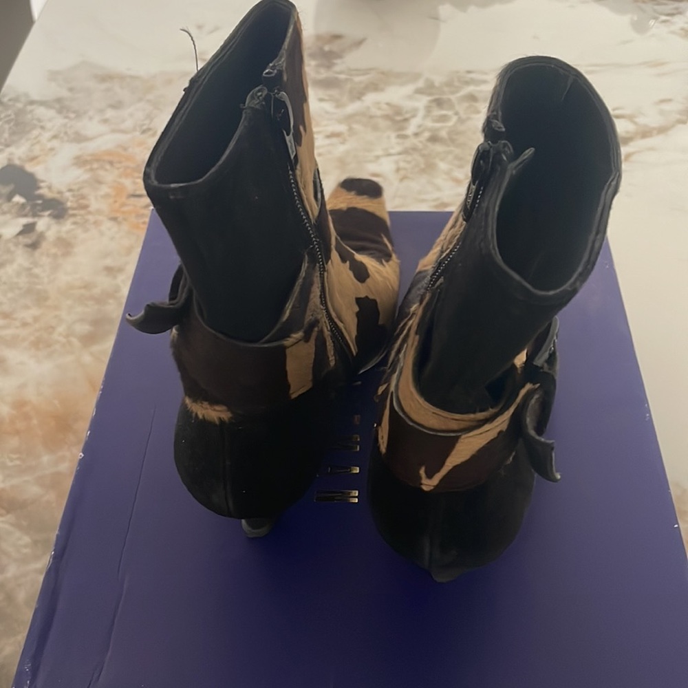 Stuart Weitzman Pony Calf Bootie With Rhinestone … - image 3